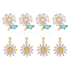 DICOSMETIC 8Pcs 2 Style Brass Micro Pave Clear Cubic Zirconia Pendants KK-DC0003-41-1