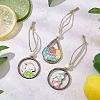 3Pcs Easter Theme Printed Wood Pendant Decorations HJEW-JM02917-2