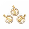 Rack Plating Brass Micro Pave Cubic Zirconia Pendants KK-H436-10G-3