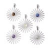 201 Stainless Steel with Natural Gemstones Pendant PALLOY-JF02641-1