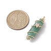 Natural Green Aventurine Copper Wire Wrapped Pointed Pendants PALLOY-JF02535-05-2