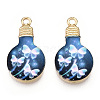 Printed Alloy Enamel Pendants ENAM-N056-178-04-2