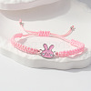 Easter Adjustable Alloy Enamel Link Polyester Cord Braided Bracelets WGB2890-02-1