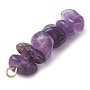 Gradient Color Natural Amethyst & Natural Blue Lace Agate Chip Beaded Pendants PALLOY-JF02795-03-5