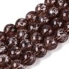 Transparent Half Spray Painted Glass Beads Strands GLAA-Q110-02A-09-1