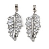 Rack Plating Brass Clear Cubic Zirconia Pendants KK-L236-04C-P-1