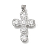 Brass Micro Pave Clear Cubic Zirconia Pendants CU-CBA9883-05A-P-1