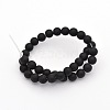 Dyed & Heated Natural Black Agate Frosted Round Beads Strands X-G-P088-14-8mm-2