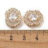 Oval Brass Micro Pave Cubic Zirconia Beads KK-U037-04G-02-3