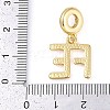 Rack Plating Brass Word FE European Dangle Charms KK-P287-08G-3