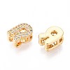 Brass Micro Pave Clear Cubic Zirconia Beads KK-T071-17G-R-2