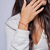 Good Lock Polyester String Bracelets with Brass Spring Ring Clasps for Women PH9541-2-2