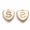 Brass Micro Pave Clear Cubic Zirconia Charms KK-N231-234S-NF-2