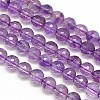 Natural Amethyst Round Bead Strands G-N0081-F6mm-27B-1