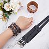 SUPERFINDINGS 3Pcs 3 Colors Imitation Leather Cord Bracelet BJEW-FH0001-02-3