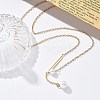 Ion Plating(IP) 304 Stainless Steel & White Plastic Pearl Round & Oval Pendant Necklaces for Women NJEW-P320-17G-2