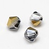 Electroplate Crystal Glass Bicone Beads GGLA-F026-C02-2