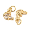 Rack Plating Brass Micro Pave Clear Cubic Zirconia Charms KK-U030-23G-2