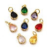 Brass Micro Pave Cubic Zirconia Pendants ZIRC-D120-01G-M-1