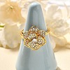 Flower Rotatable Finger Ring for Women RJEW-U035-01G-08-2