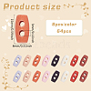 64Pcs 8 Colors Plastic Buttons BUTT-FG0001-36-2