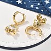 Brass Micro Pave Clear Cubic Zirconia Hoop Earrings EJEW-R016-06G-2