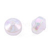 Rainbow Iridescent Plating Acrylic Beads OACR-N010-056-3