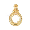 Brass Micro Pave Clear Cubic Zirconia Pendant Cabochon Settings KK-U026-01G-1