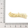 Brass Clear Cubic Zirconia Word Honduras Connector Charms KK-K293-40G-02-3