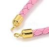 Leather Braided Cord Link Bracelets MAK-K022-01G-13-2