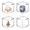 Square Transparent Plastic Candy Storage Case ODIS-WH0043-52-1