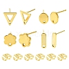 16Pcs 4 Styles 201 Stainless Steel Stud Earring Findings with Hole EJEW-FS0001-15-1