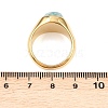 304 Stainless Steel Natural Amazonite Finger Rings RJEW-F203-02G-03-5