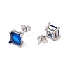 6 Pairs Tiny Cubic Zirconia Square Stud Earrings EJEW-G291-01B-M-4