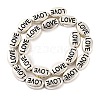 Oval with Word Love Tibetan Style Alloy Bead Strands X-TIBEB-O007-24-LF-2