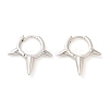 Rack Plating Brass Spike Hoop Earrings for Women EJEW-D059-19P-1