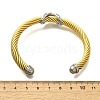 304 Stainless Steel Rhinestone Cuff Bangles BJEW-U021-03GS-5