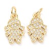 Brass Micro Pave Clear Cubic Zirconia Pendants X-ZIRC-J041-10-1