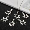 Tarnish Resistant Boy Jewelry Original Color 201 Stainless Steel Pentagram Pendants STAS-I032-224-6