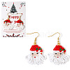 Bohemian Santa Claus Tassel Glass Beads Dangle Earrings LB4311-1