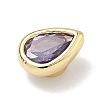 Teardrop Brass Micro Pave Cubic Zirconia Cabochons KK-P345-13G-B03-2