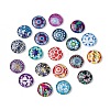 Mosaic Printed Glass Half Round/Dome Cabochons X-GGLA-N004-12mm-G-1