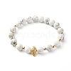 Shell Shape Cubic Zirconia Charm Stretch Bracelets Set for Teen Girl Women BJEW-JB06850-02-3