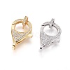 Brass Micro Pave Cubic Zirconia Lobster Claw Clasps ZIRC-F109-07-1