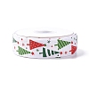 25 Yards Christmas Theme Printed Polyester Grosgrain Ribbon OCOR-C004-02G-2