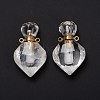 Natural Quartz Crystal Perfume Bottle Pendants G-D058-11G-03-3