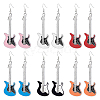 6 Pairs 6 Colors Alloy Enamel Dangle Earrings EJEW-FI0002-77-1