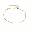 Brass Curb Chain Anklets AJEW-AN00350-1