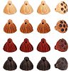 CHGCRAFT 16Pcs 4 Colors Engraved Wooden Charms WOOD-CA0001-57-1