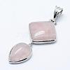 Natural Rose Quartz Big Pendants G-L468-09-1